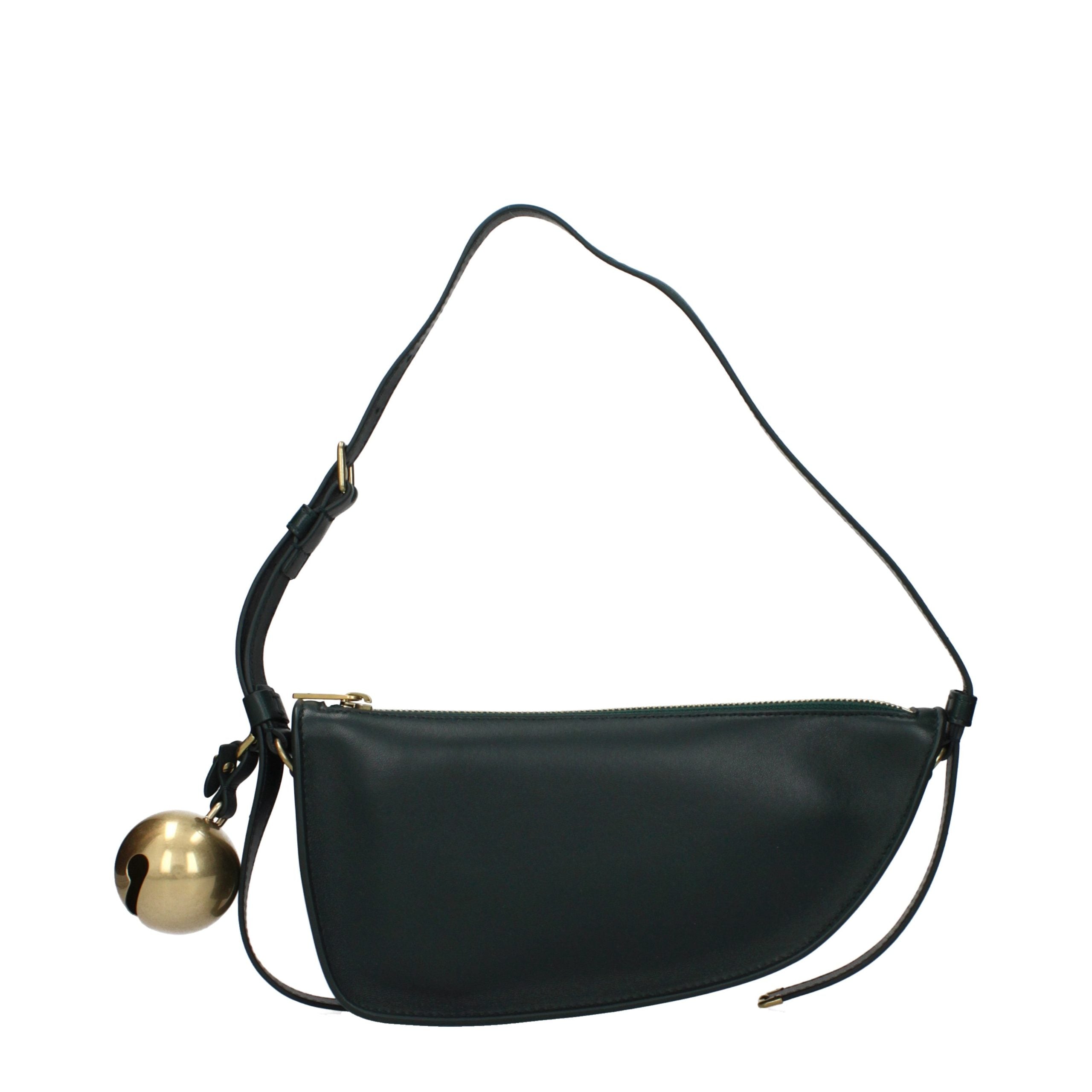 Burberry Green Leather Shoulder Bag