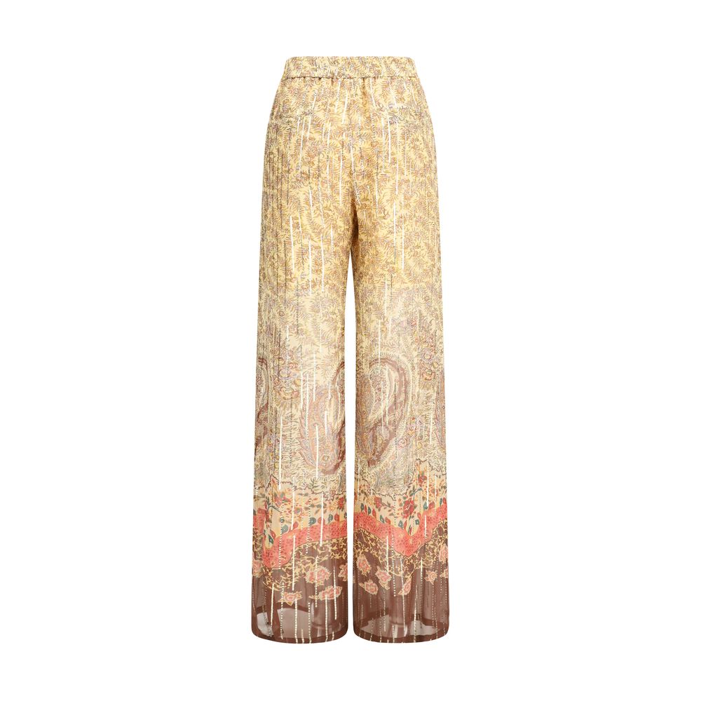 Valentino Multicolor Silk Casual Pants