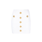 Balmain White Polyester Mini Skirt