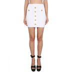Balmain White Polyester Mini Skirt