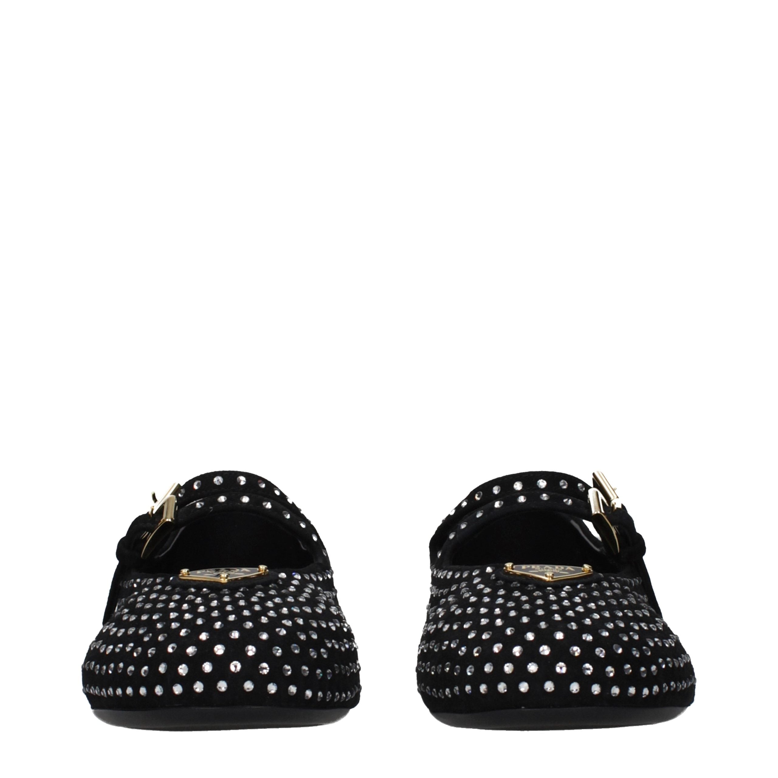 Prada Black Leather Ballet Flats