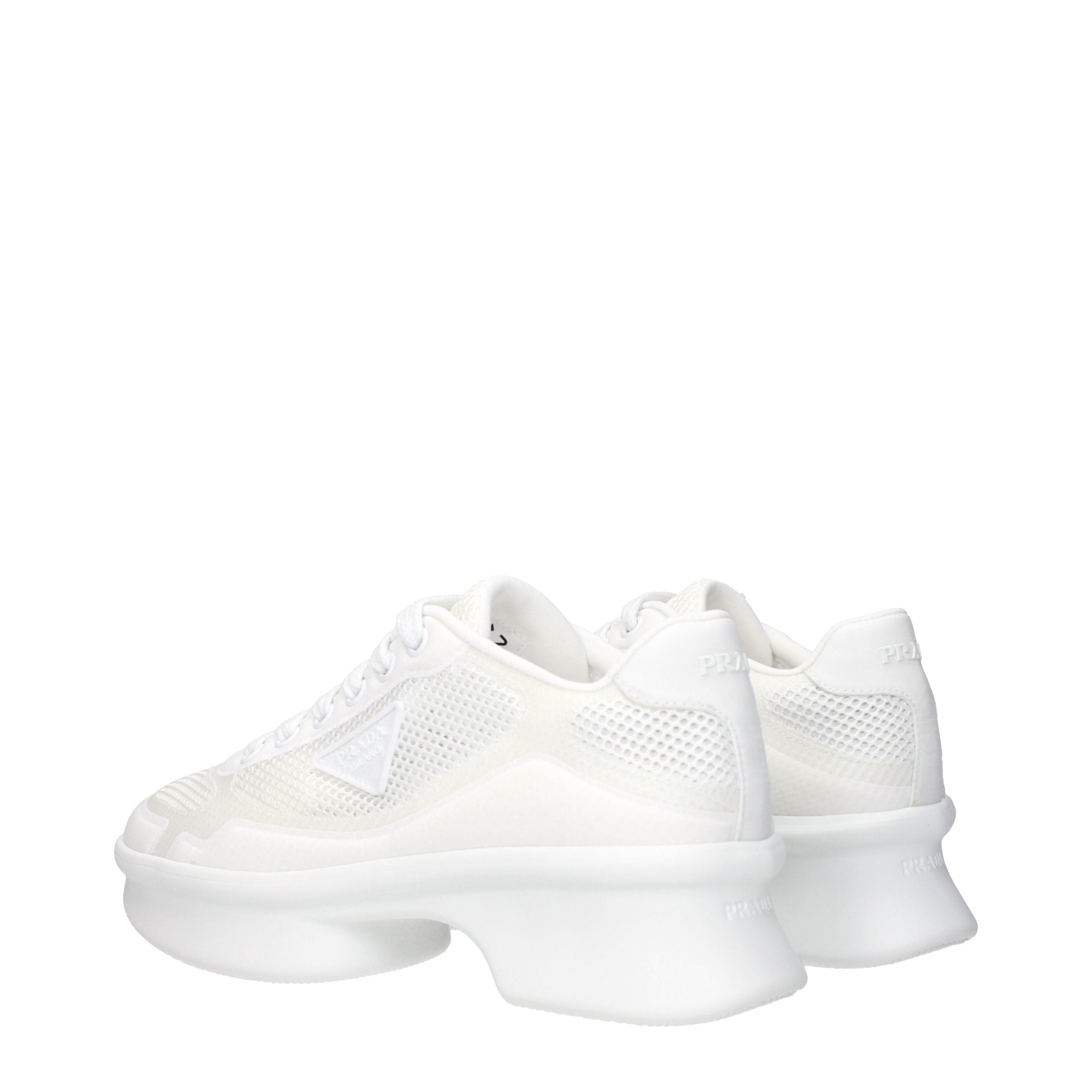Prada White Fabric Athletic Sneakers