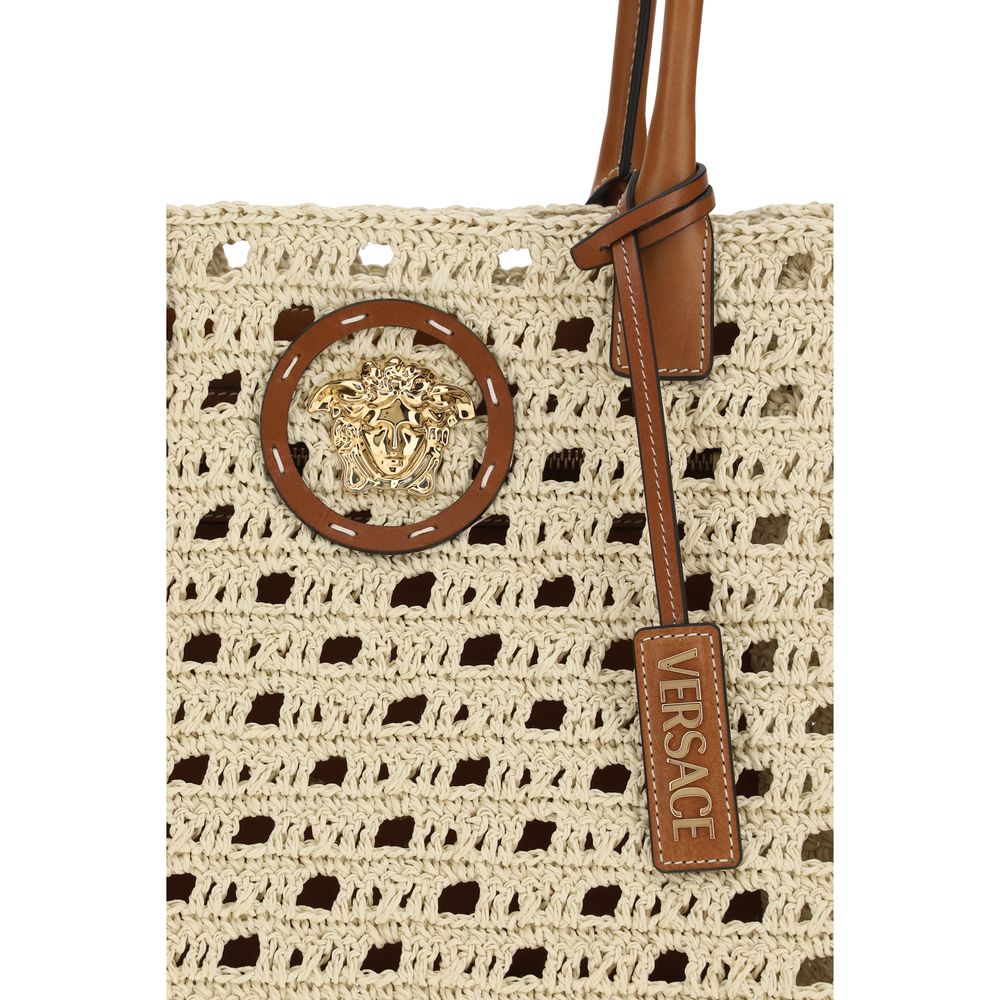Versace Beige Cotton Handbag