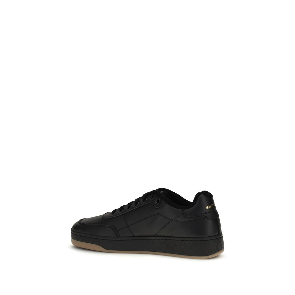 Saint Laurent Black Calf Leather Bos Taurus Low Top Sneakers