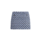 Gucci Blue Cotton Mini Skirt