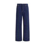 Fendi Blue Cotton Straight-Leg Jeans