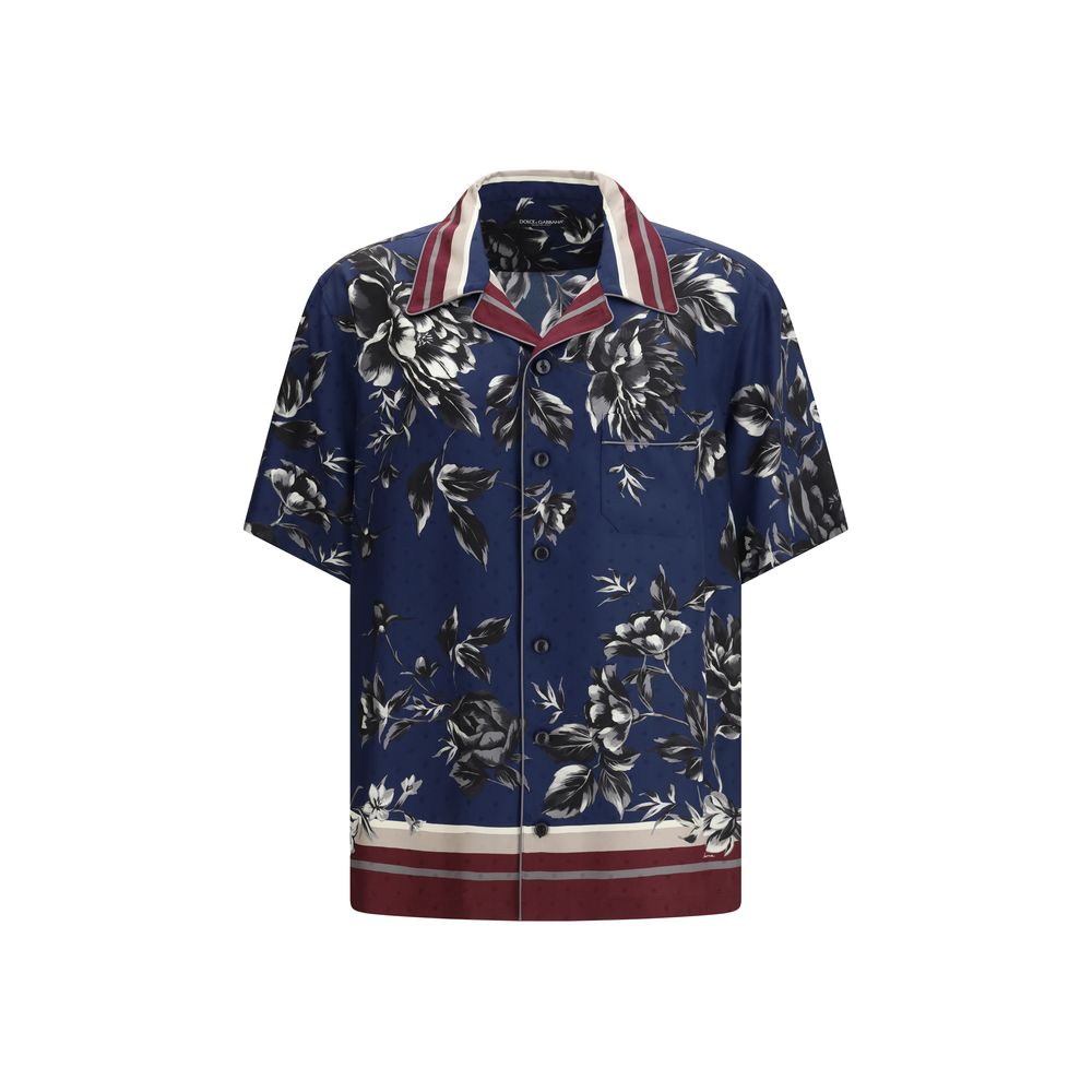 Dolce & Gabbana Blue Silk Pattern Shirt