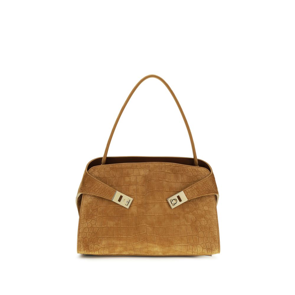Ferragamo Beige Goatskin Shoulder Bag