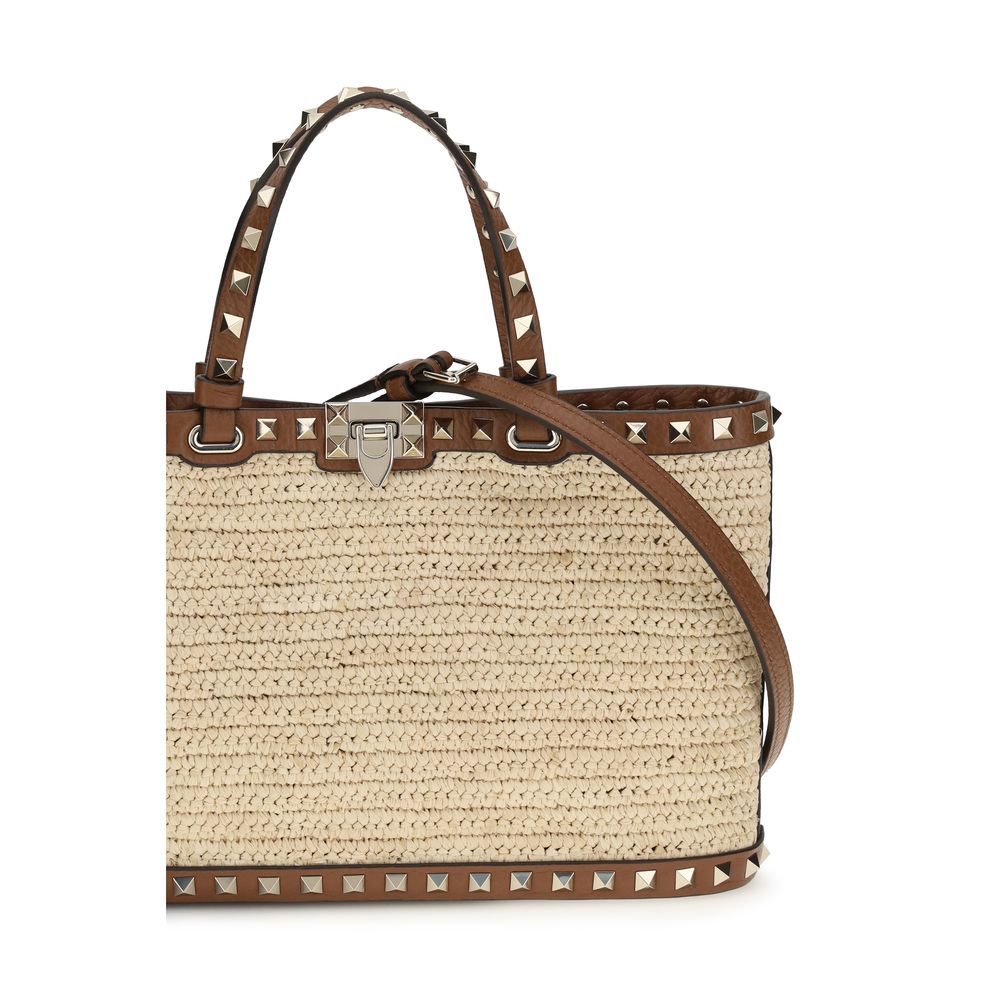 Valentino Garavani Beige Raffia Shoulder Bag