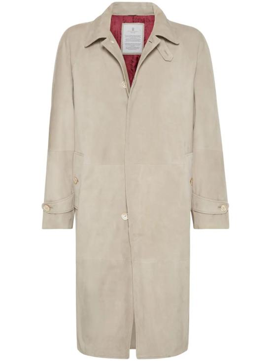 Brunello Cucinelli Beige Leather Coat