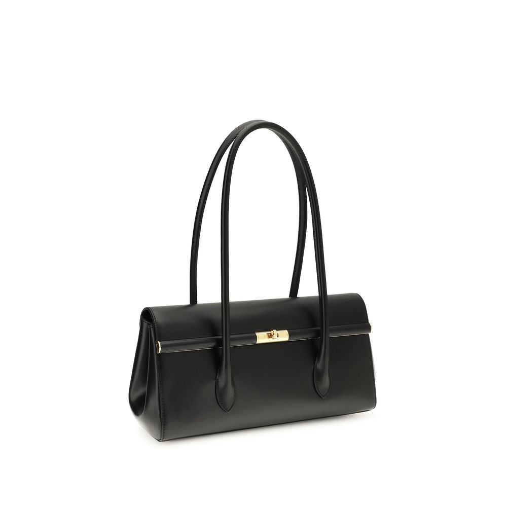 Dolce & Gabbana Black Calf Leather Bos Taurus Shoulder Bag