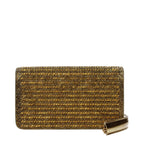 Roberto Cavalli Gold Leather Clutch Bag