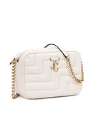 Jimmy Choo White Leather Avenue Camera Crossbody Bag