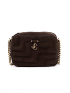 Jimmy Choo Brown Suede Avenue Camera Crossbody Bag