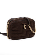 Jimmy Choo Brown Suede Avenue Camera Crossbody Bag