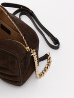Jimmy Choo Brown Suede Avenue Camera Crossbody Bag