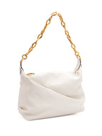 Jimmy Choo White Diamond Hobo Leather Shoulder Bag