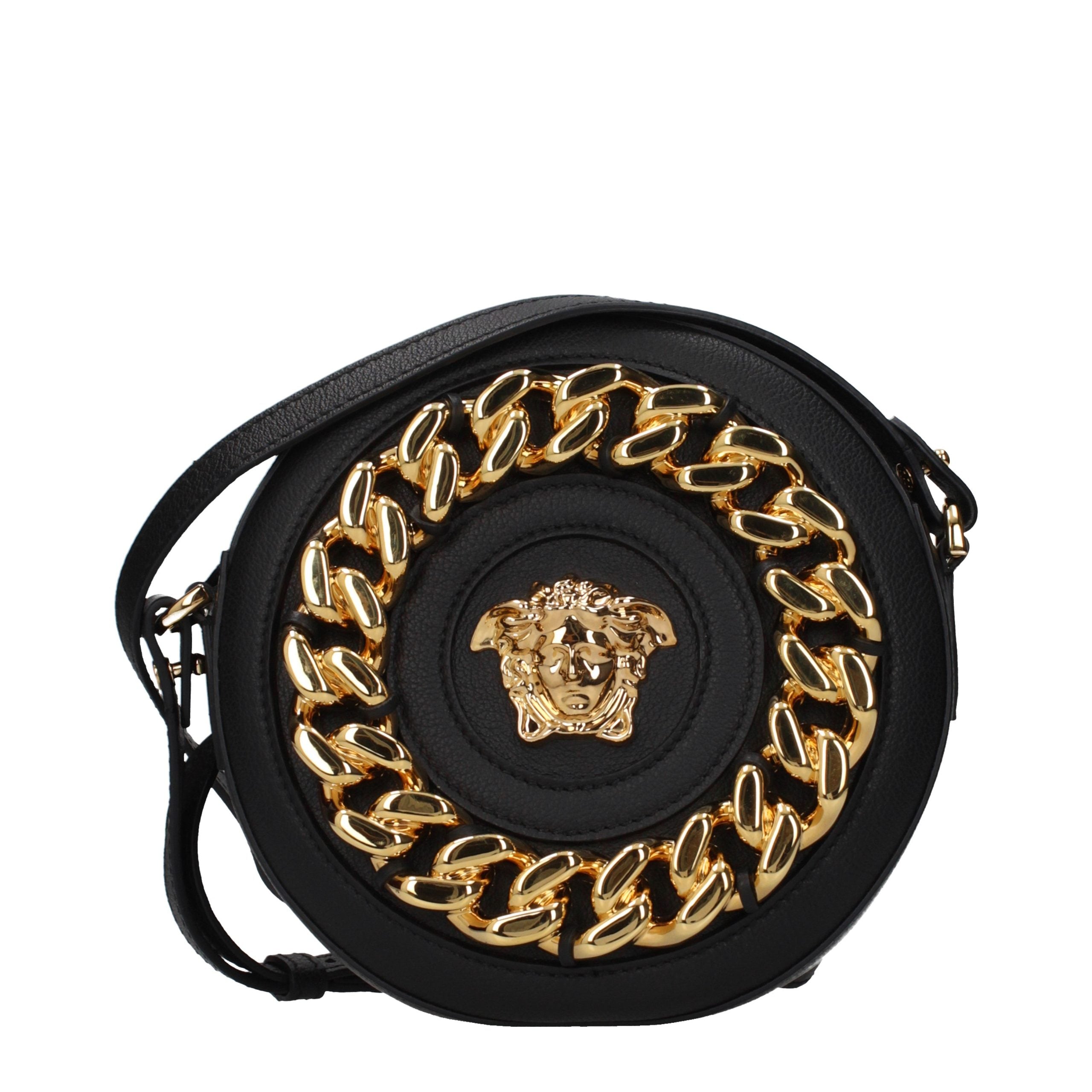 Versace Black Leather Crossbody Bag