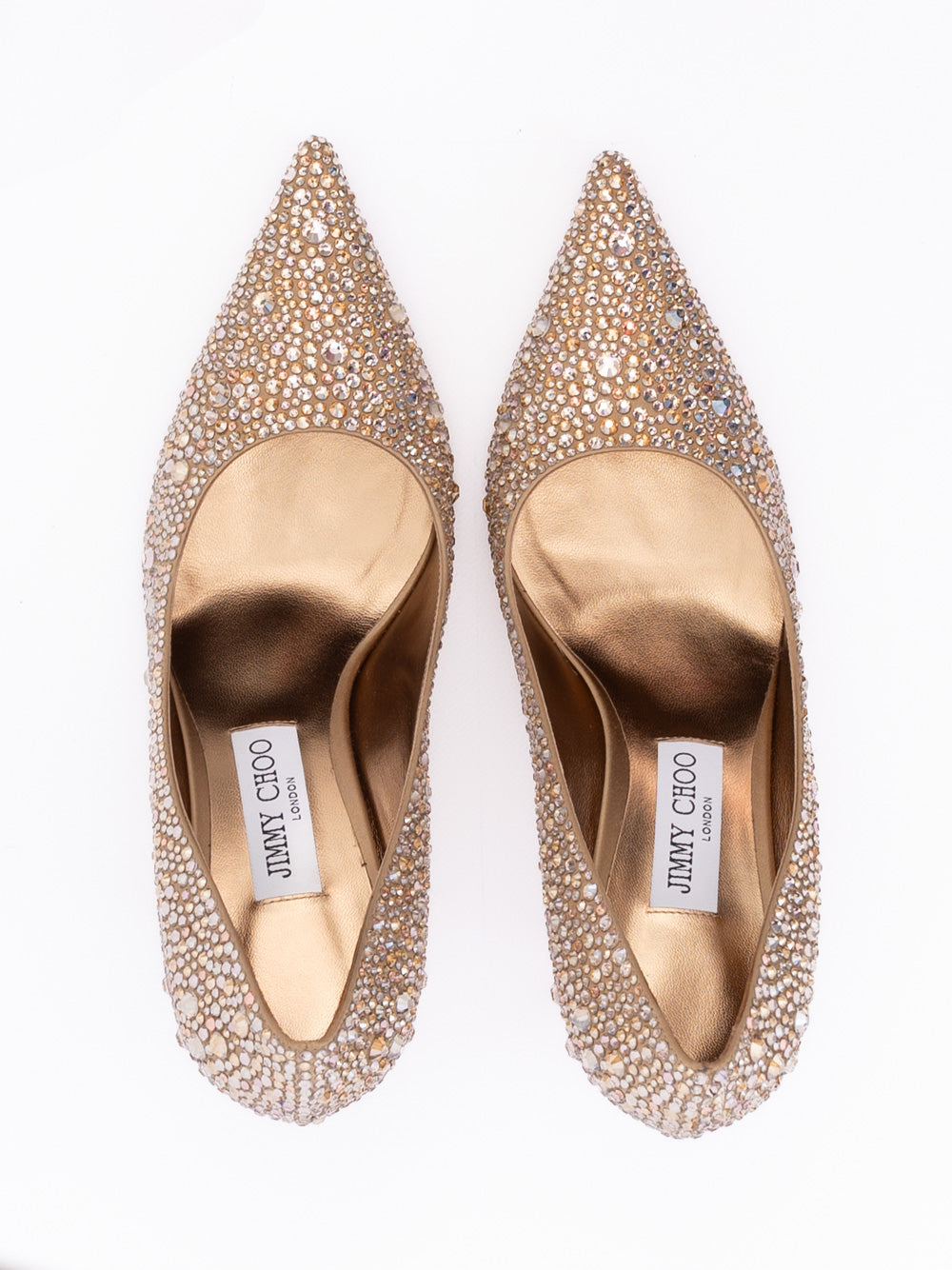 Jimmy Choo Light Bronze Crystal Love 85 Pumps