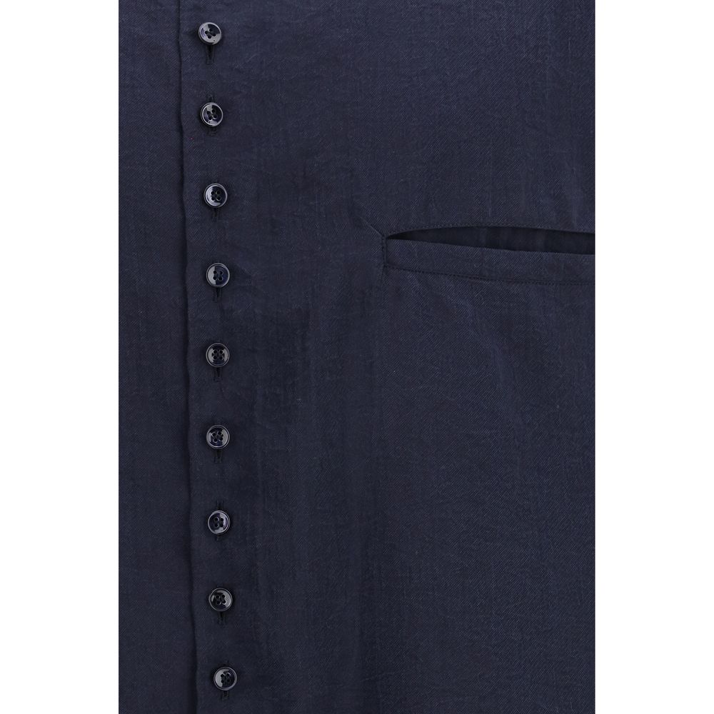 Giorgio Armani Blue Silk Dress Shirt