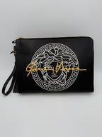 Versace VERSACE LA MEDUSA Signature Leather Clutch