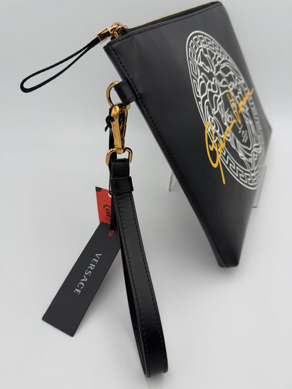 Versace VERSACE LA MEDUSA Signature Leather Clutch