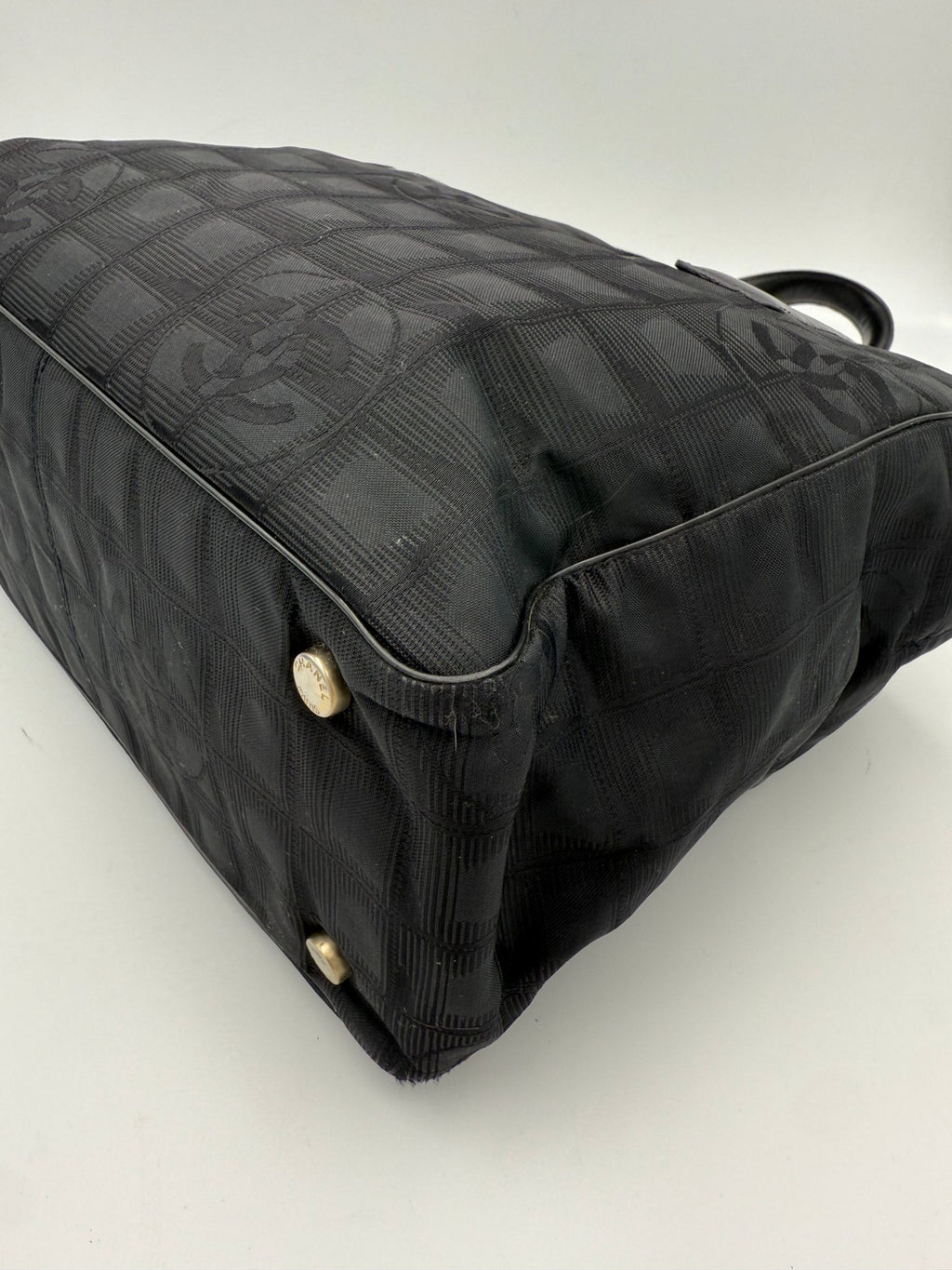 Chanel CHANEL Shopping Black Leather and Fabric Tote Bag