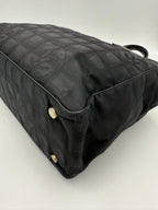 Chanel CHANEL Shopping Black Leather and Fabric Tote Bag