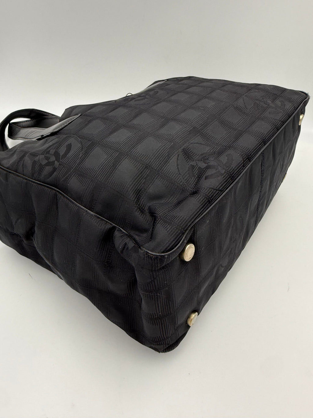 Chanel CHANEL Shopping Black Leather and Fabric Tote Bag