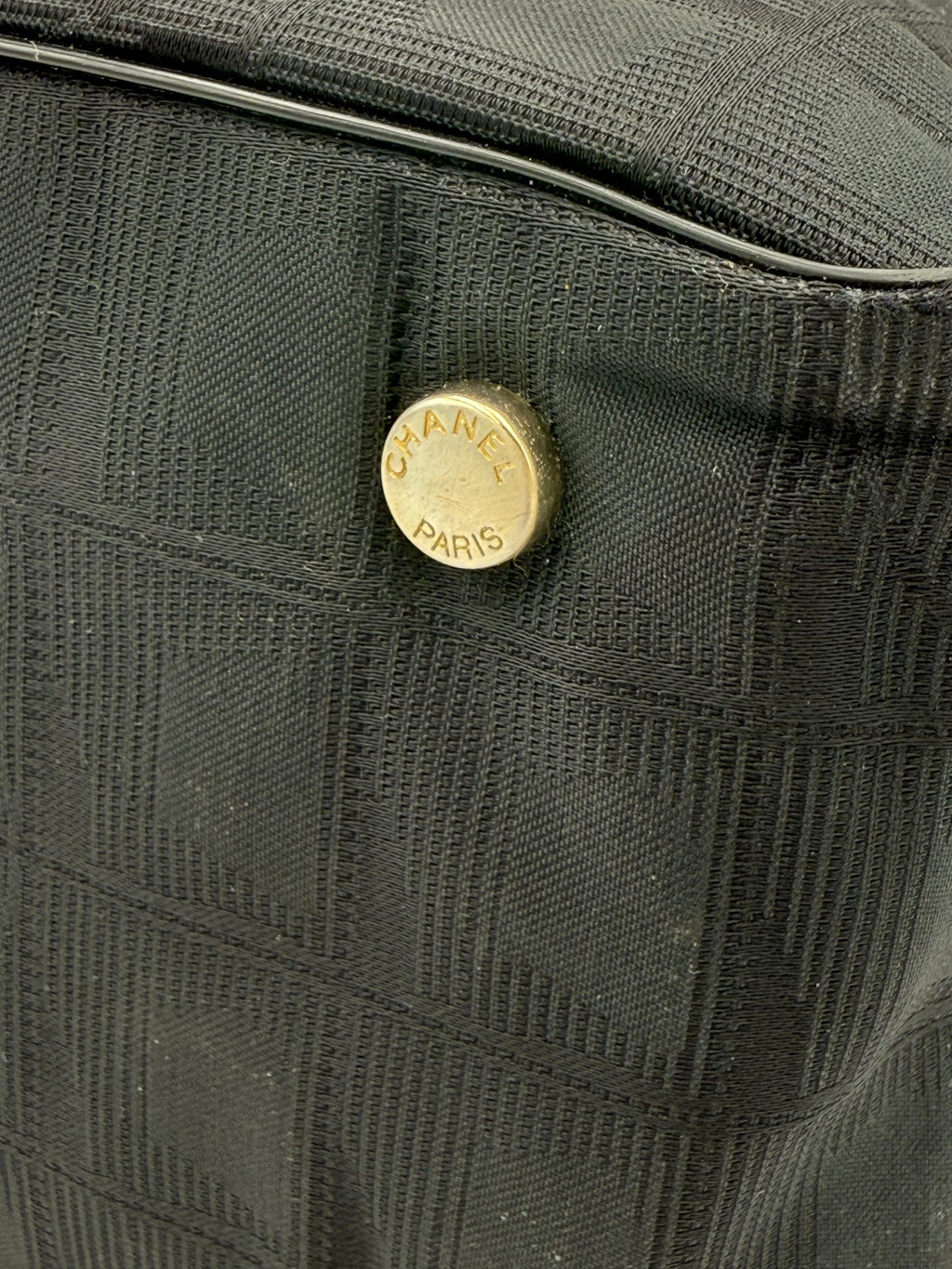 Chanel CHANEL Shopping Black Leather and Fabric Tote Bag