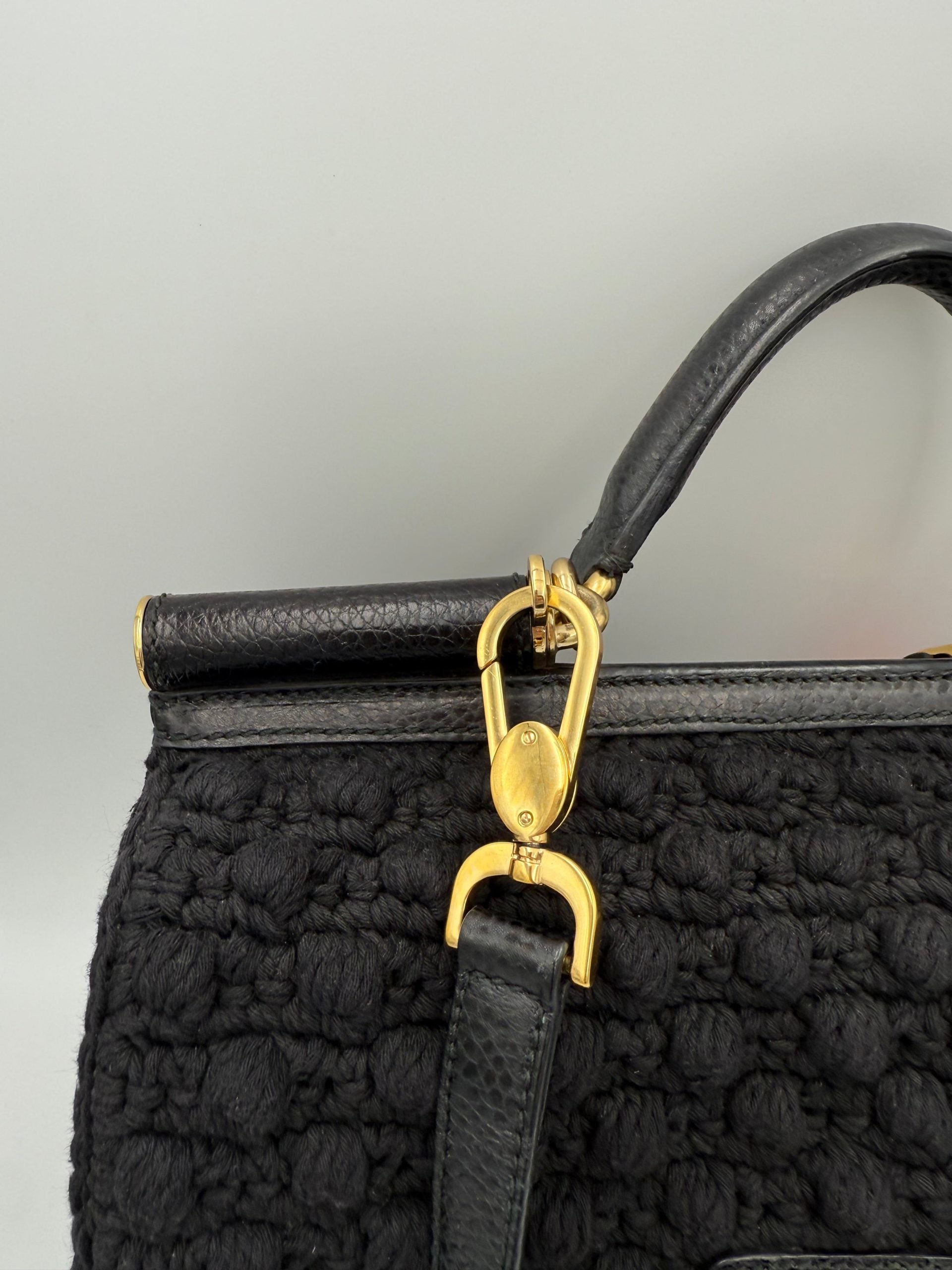 Dolce & Gabbana DOLCE & GABBANA Sicily Python and Macramé Handbag