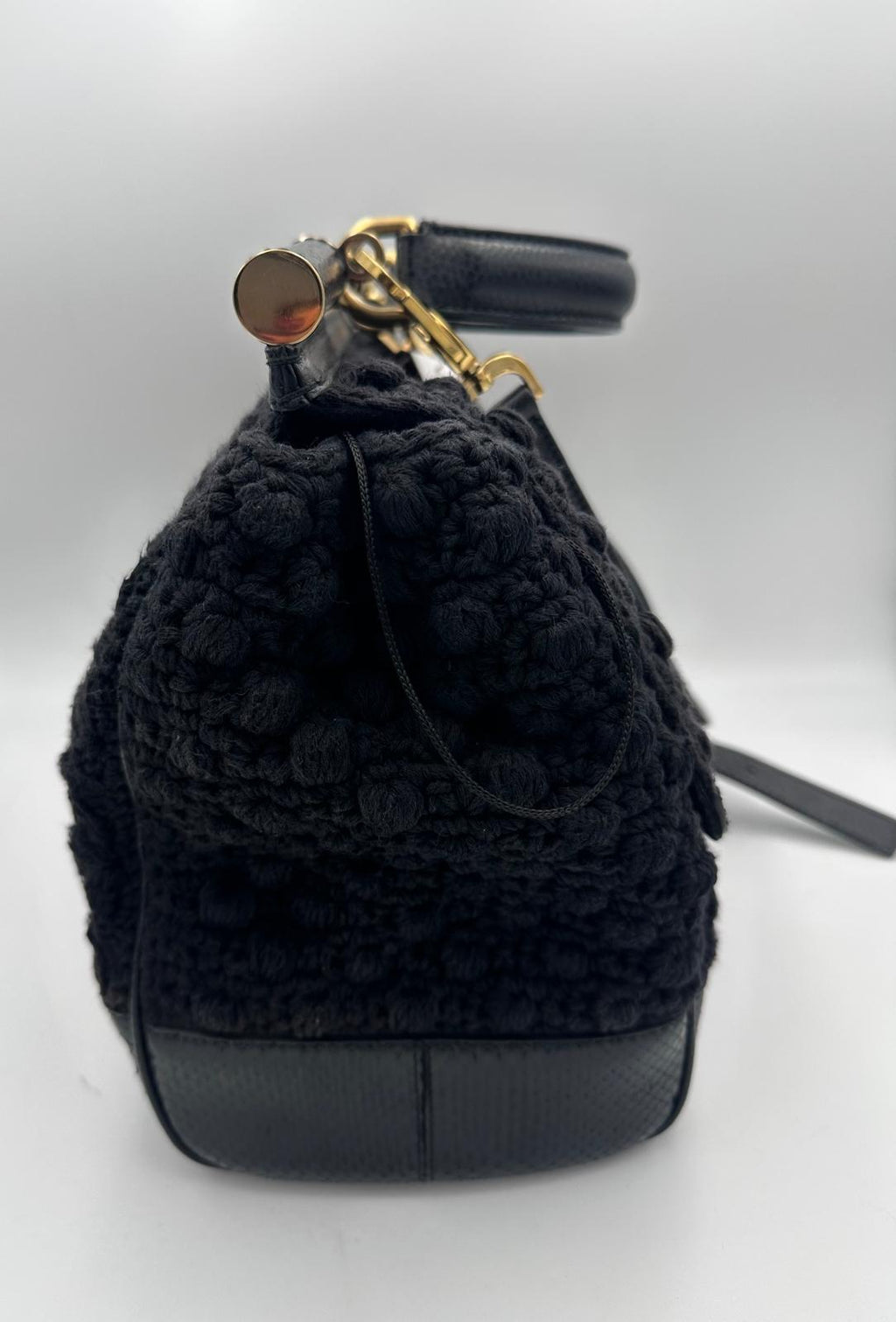Dolce & Gabbana DOLCE & GABBANA Sicily Python and Macramé Handbag