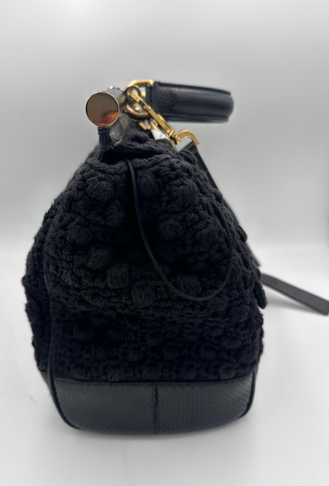 Dolce & Gabbana DOLCE & GABBANA Sicily Python and Macramé Handbag