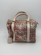 Fendi FENDI Bauletto FF Fabric Flowers Handbag