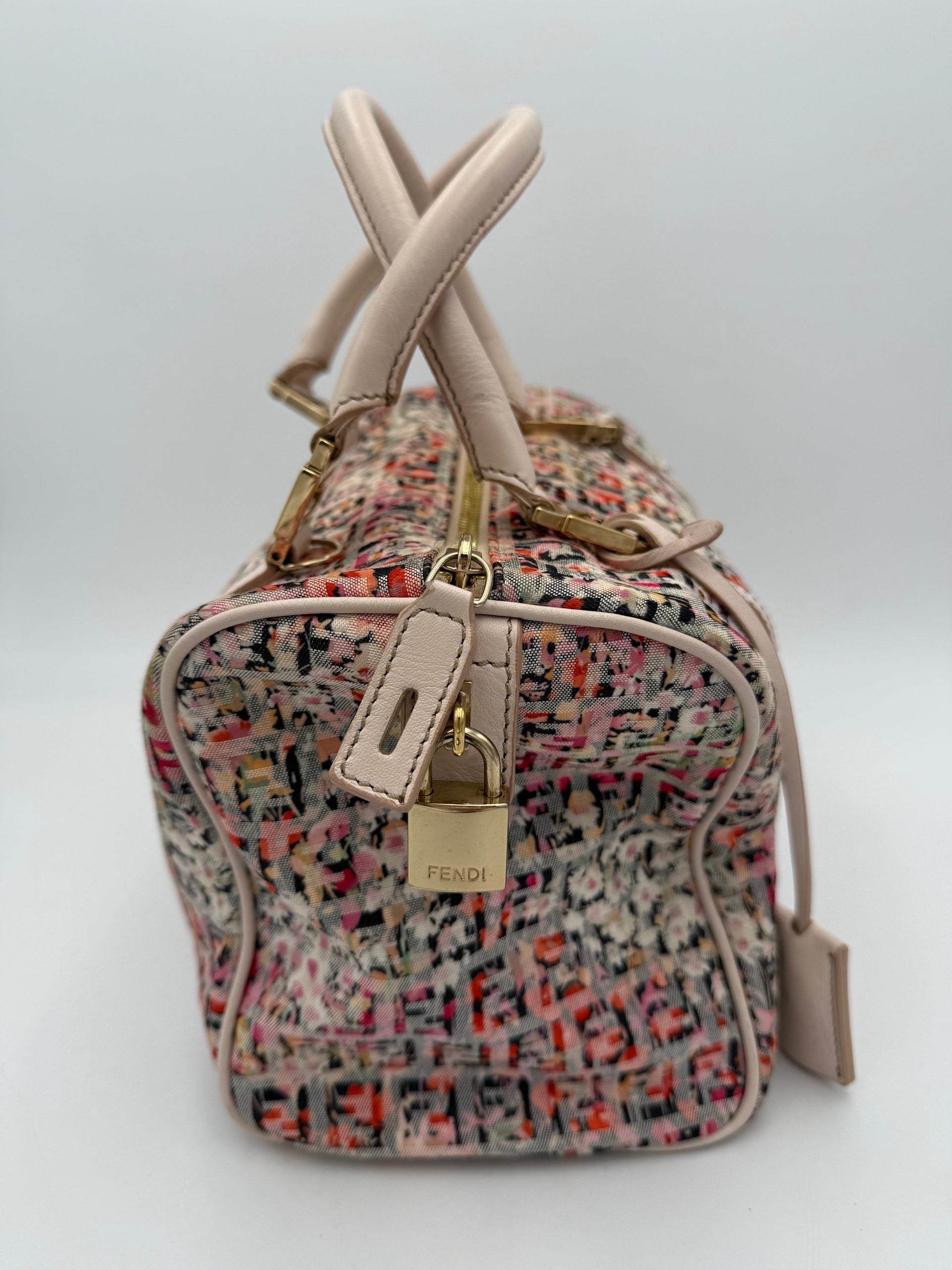 Fendi FENDI Bauletto FF Fabric Flowers Handbag