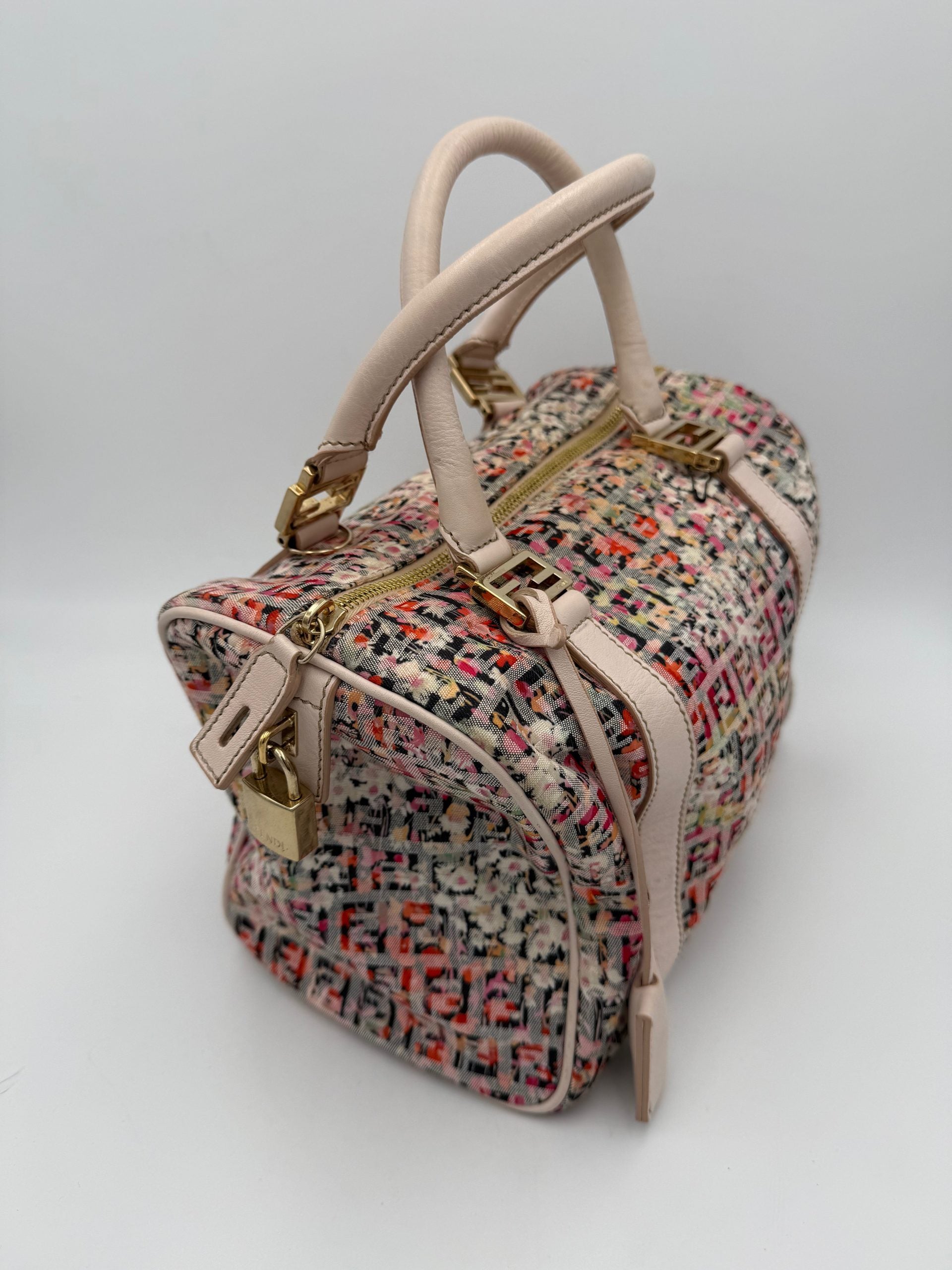 Fendi FENDI Bauletto FF Fabric Flowers Handbag