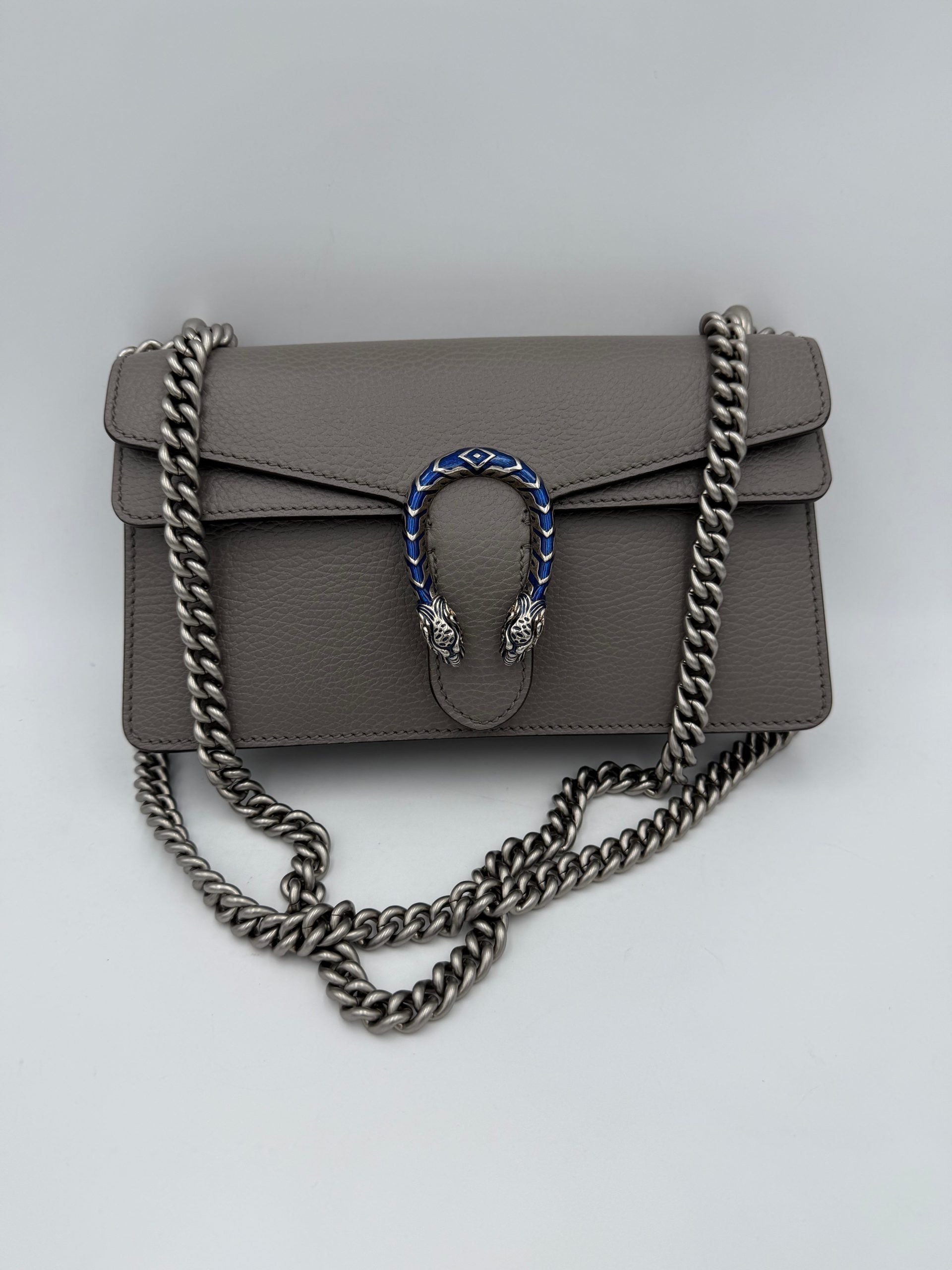 Gucci GUCCI DIONYSUS Hammered Leather Grey Handbag