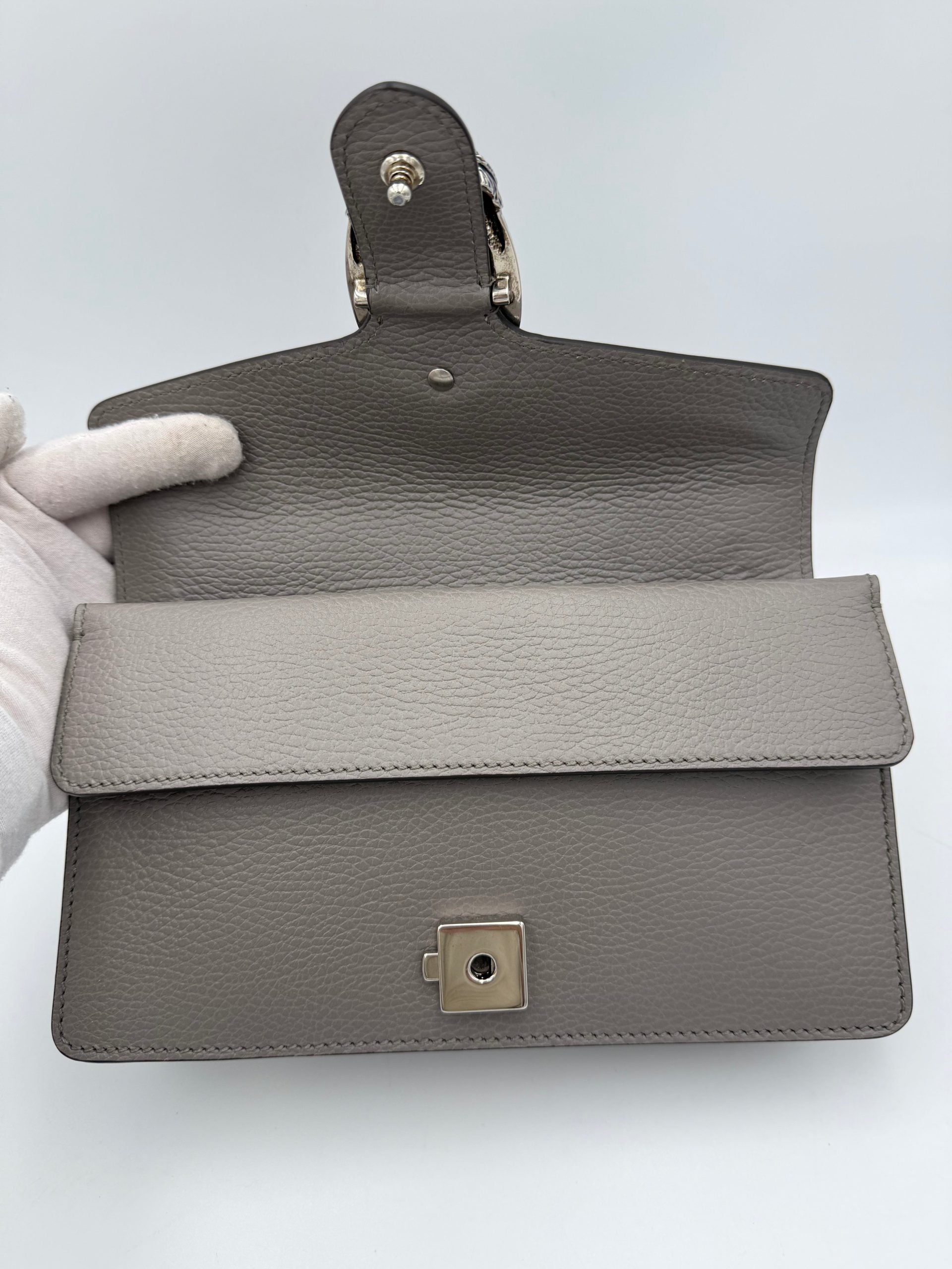 Gucci GUCCI DIONYSUS Hammered Leather Grey Handbag