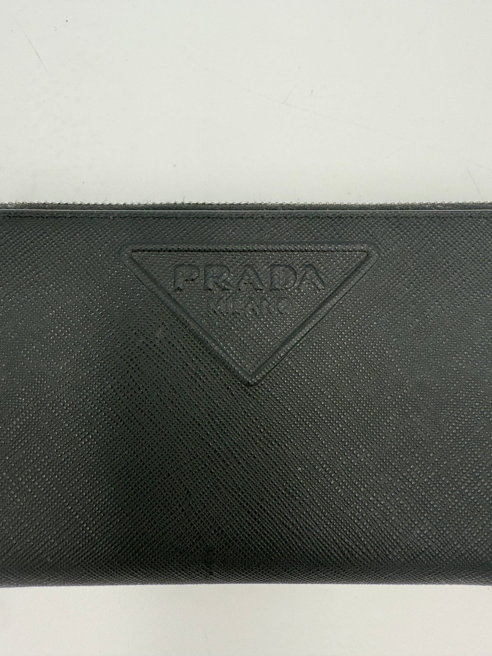Prada PRADA Zip in Saffiano Leather Wallet