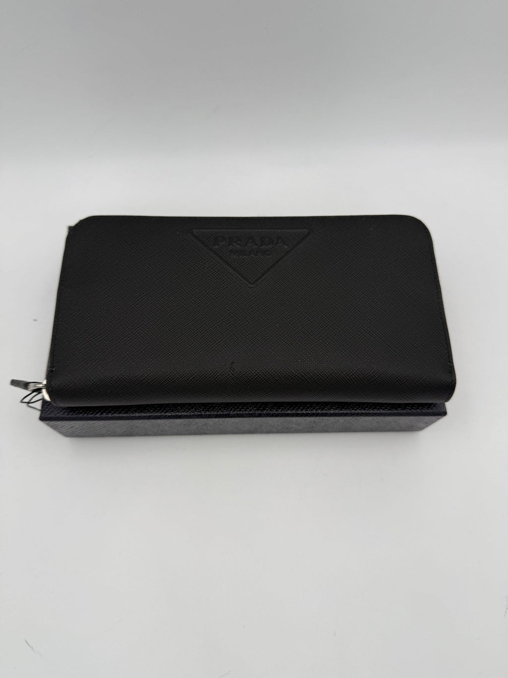 Prada PRADA Zip in Saffiano Leather Wallet