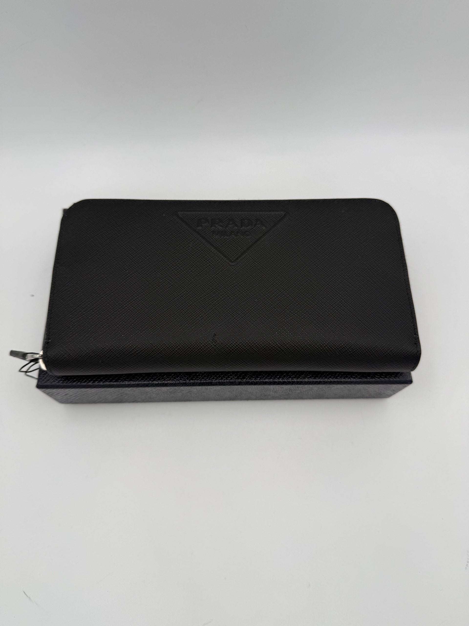 Prada PRADA Zip in Saffiano Leather Wallet