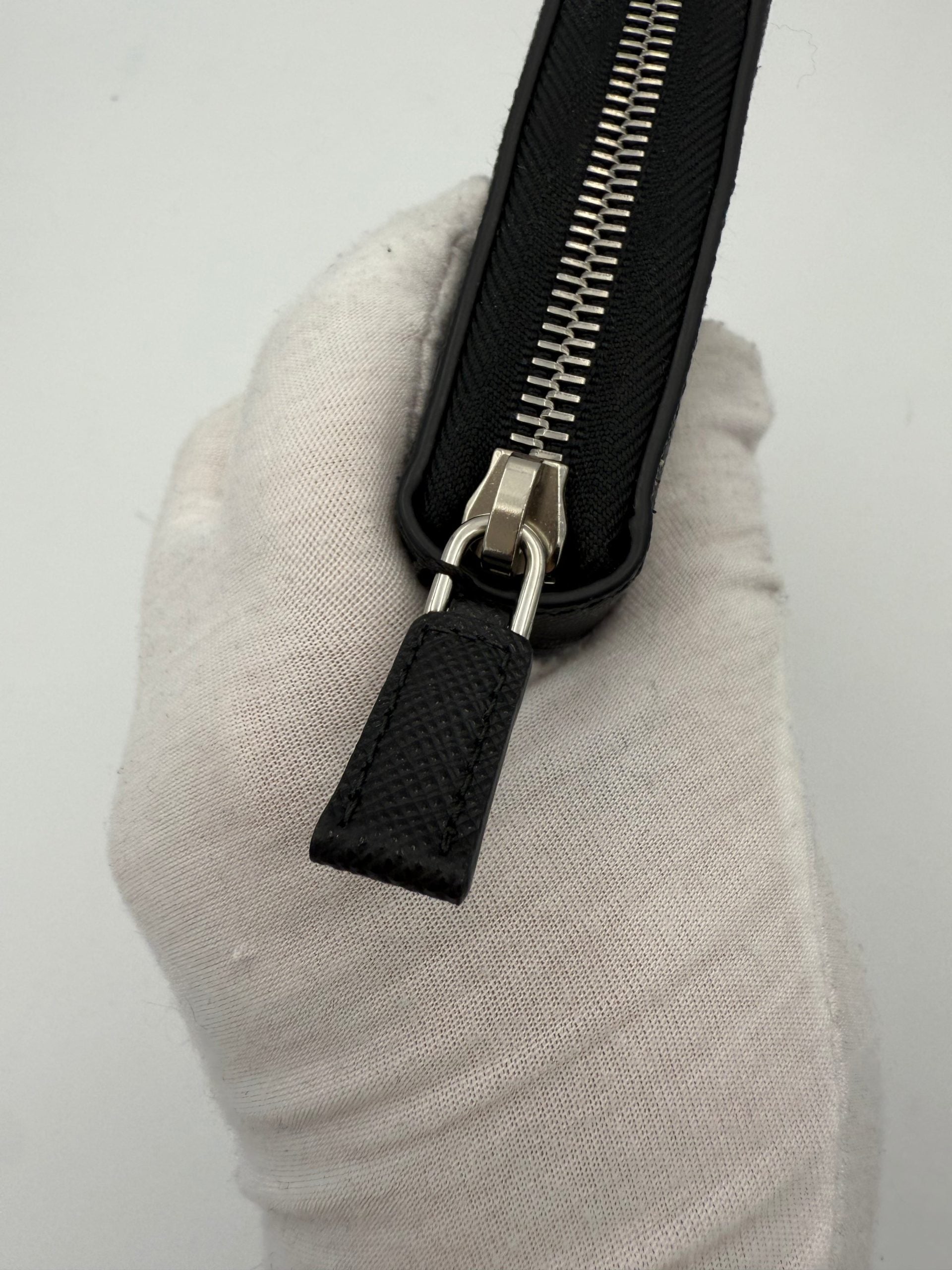 Prada PRADA Zip in Saffiano Leather Wallet