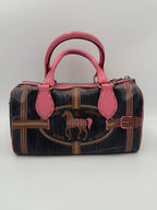 Fendi FENDI Bauletto Canvas Print Selleria Handbag