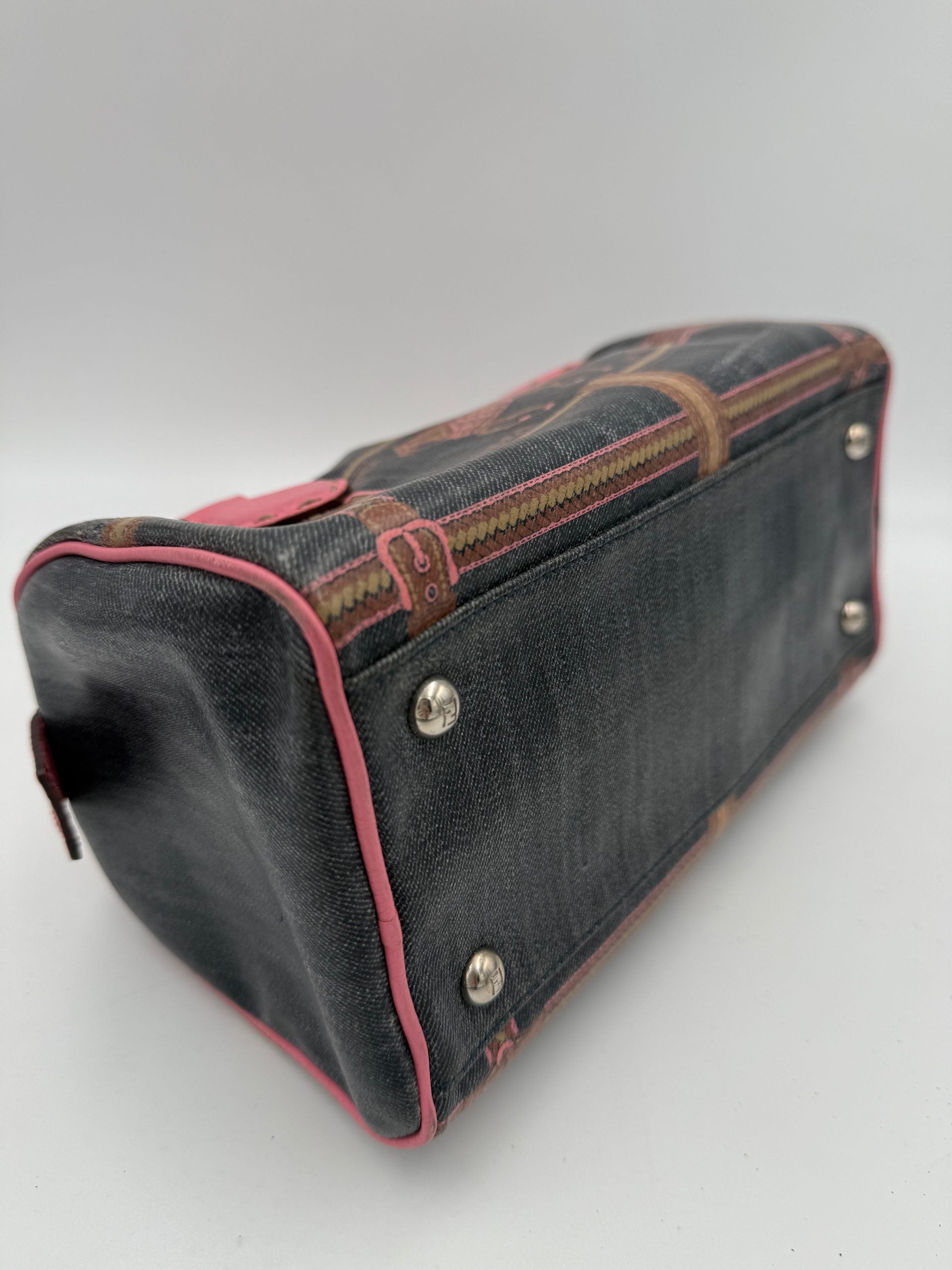 Fendi FENDI Bauletto Canvas Print Selleria Handbag