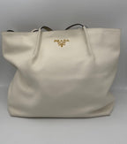 Prada PRADA SHOPPING White Leather Handbag