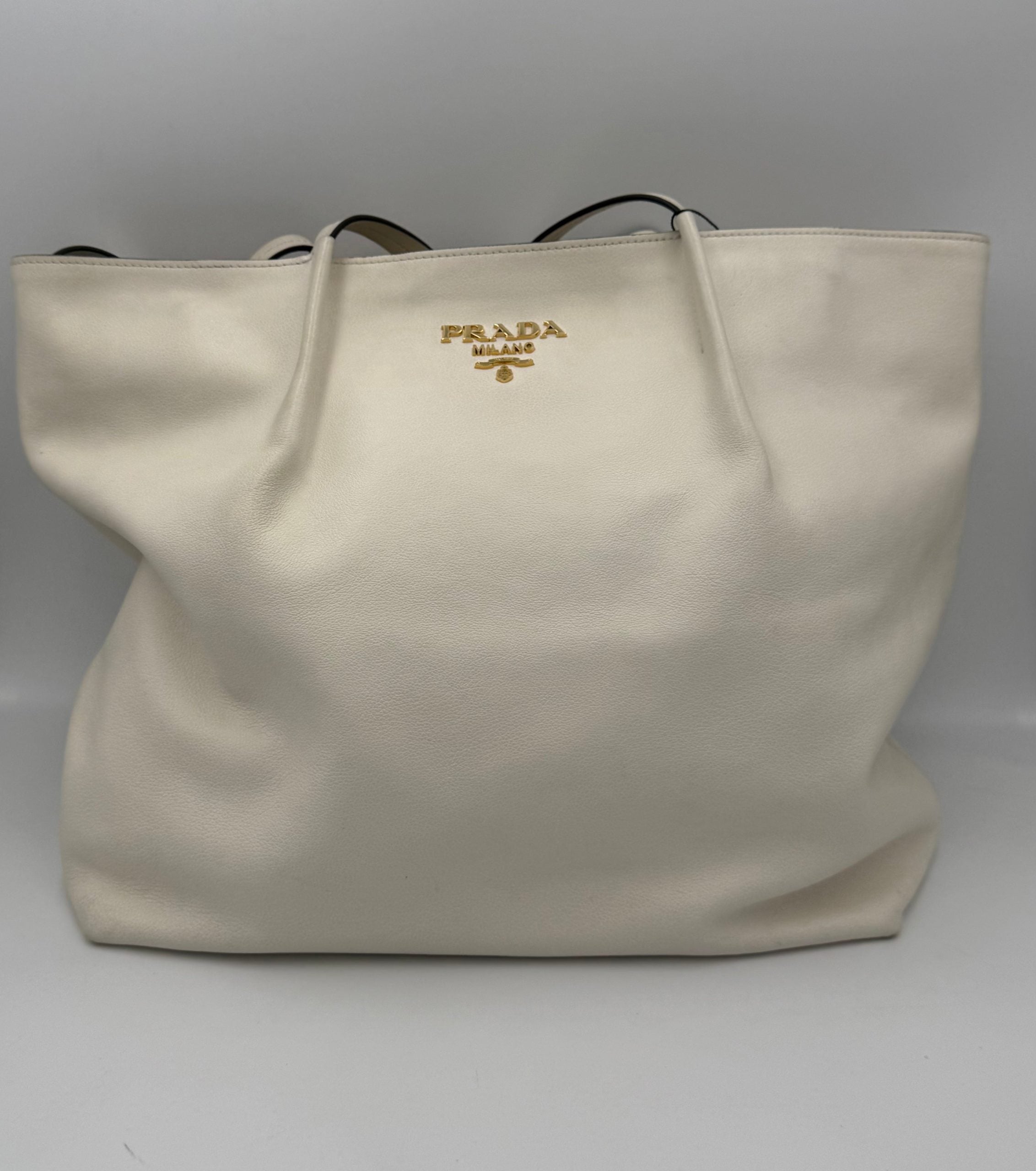 Prada PRADA SHOPPING White Leather Handbag