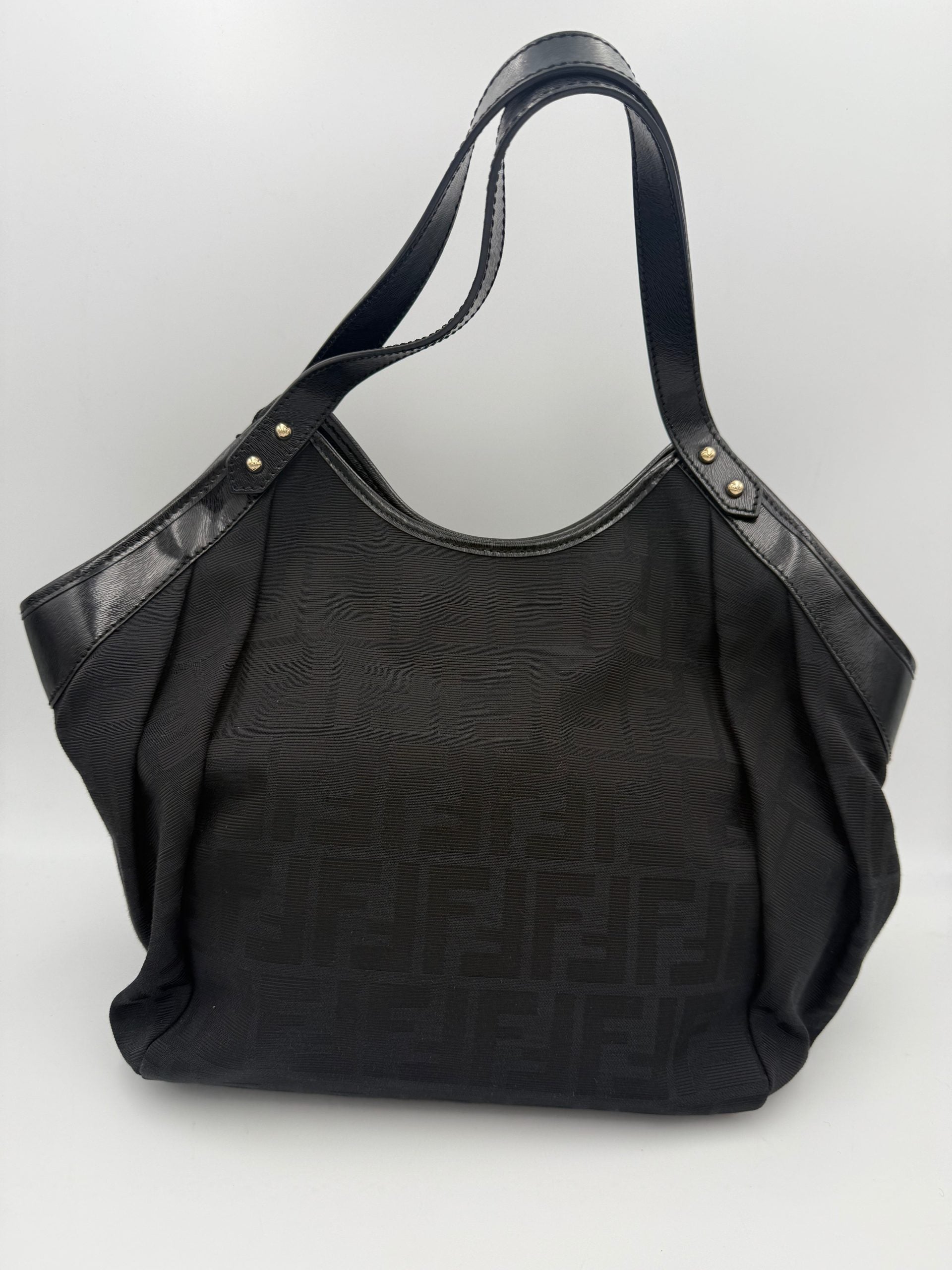 Fendi FENDI Hobo FF Zucca Black Shoulder Bag