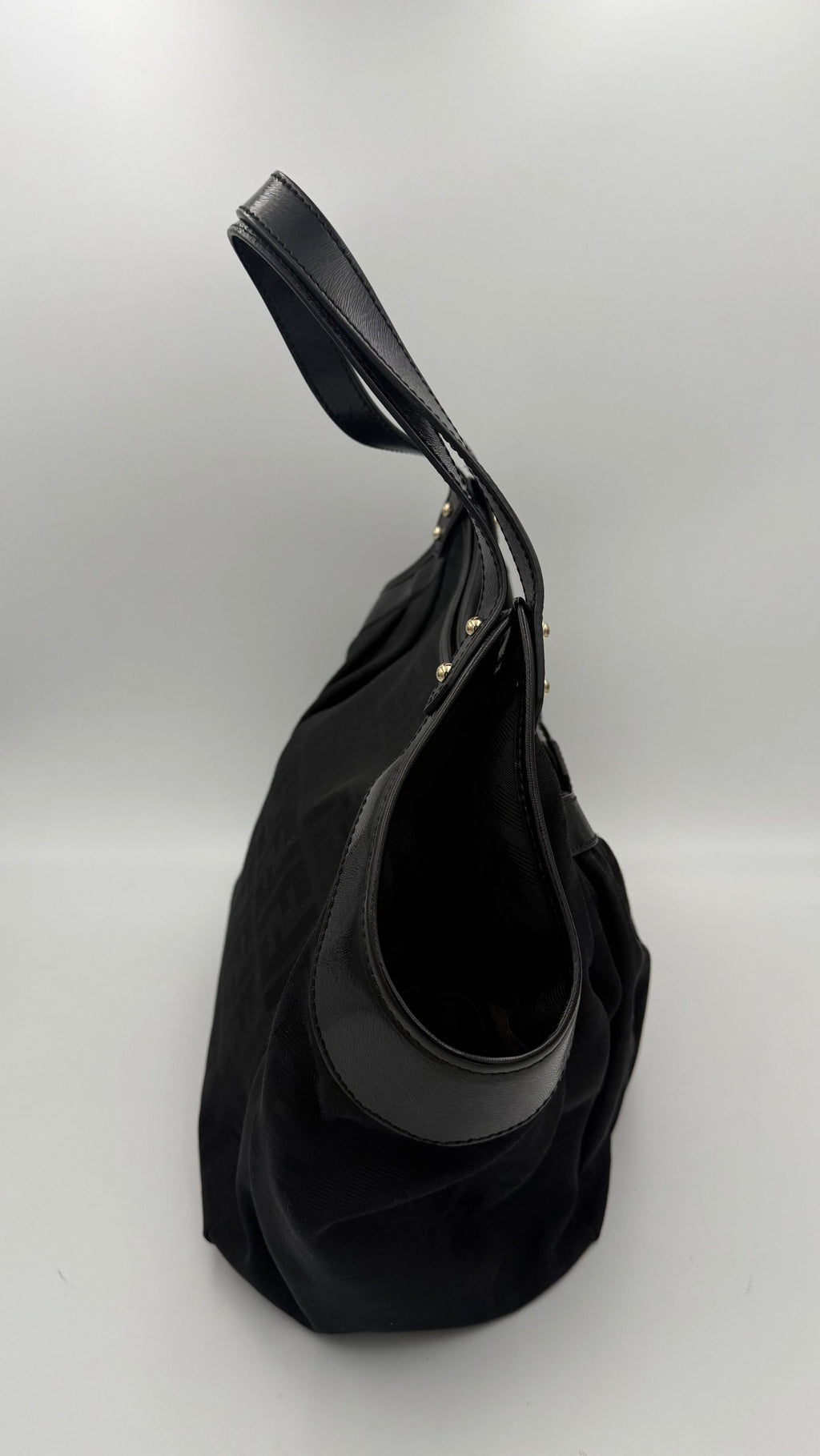 Fendi FENDI Hobo FF Zucca Black Shoulder Bag