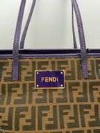 Fendi FENDI Roll FF Zucca and Purple Leather Bag