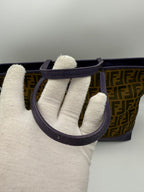 Fendi FENDI Roll FF Zucca and Purple Leather Bag